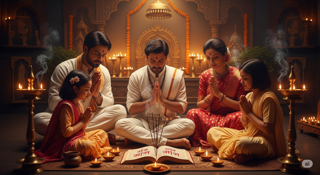 Family reading Shiv Puran together